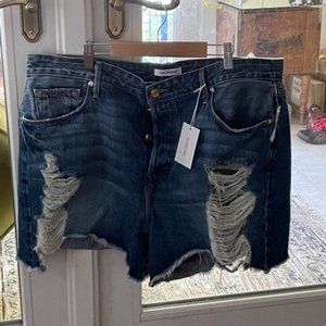 Bombshell High Waist Cutoff Denim Shorts